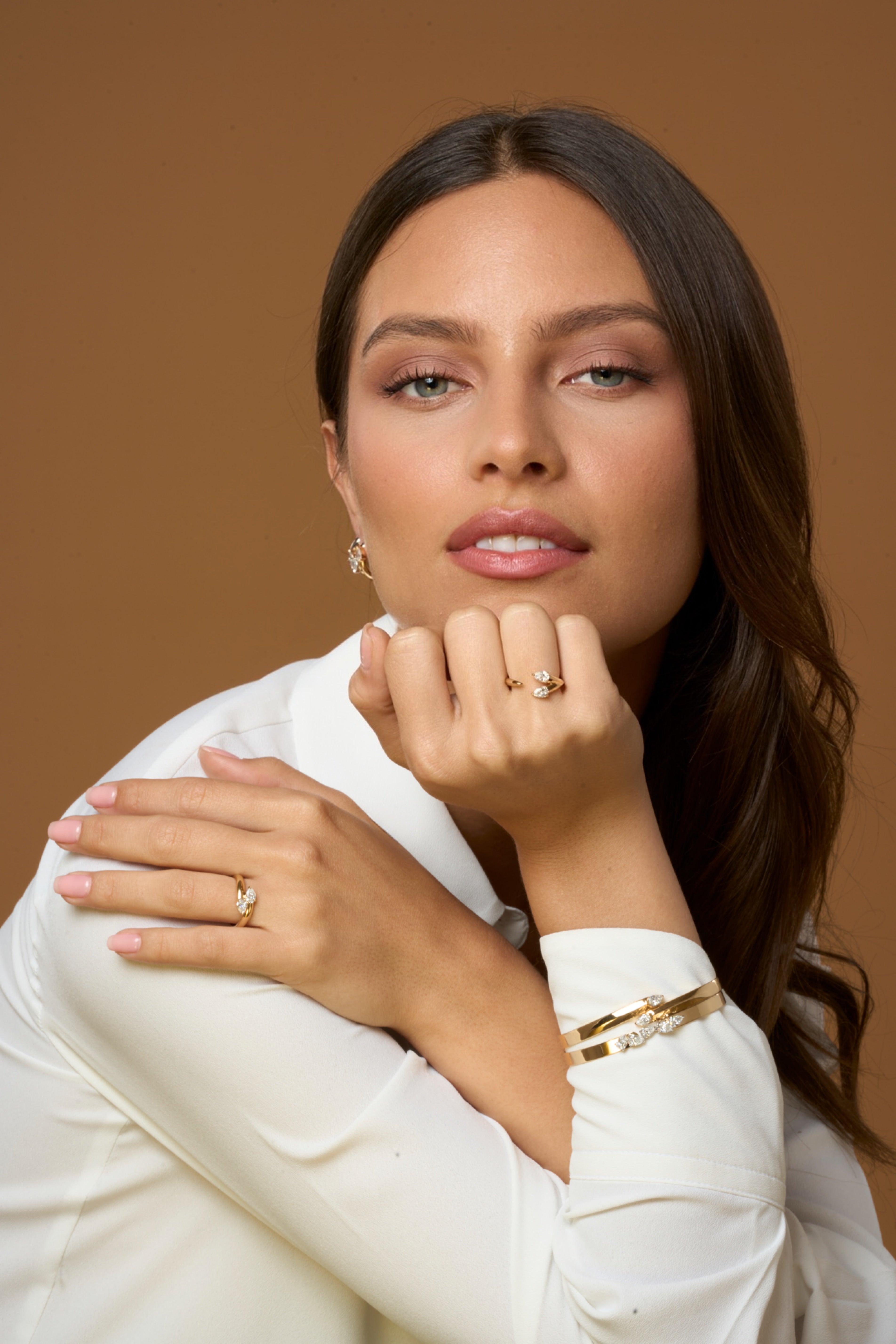 Pear Diamond Y Shank Ring