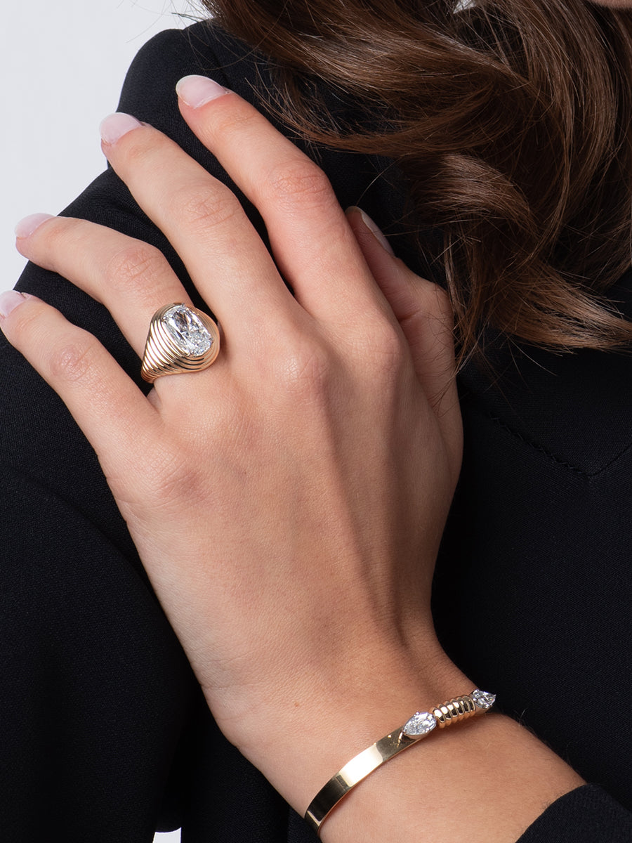 Layered Cushion Diamond Ring