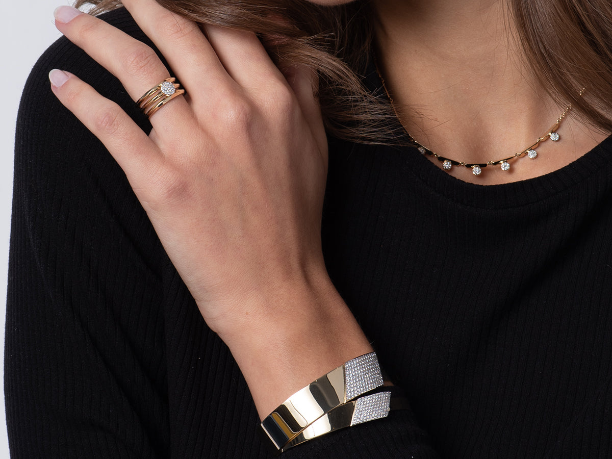 Infinity Triple Layer Knife Edge Ring