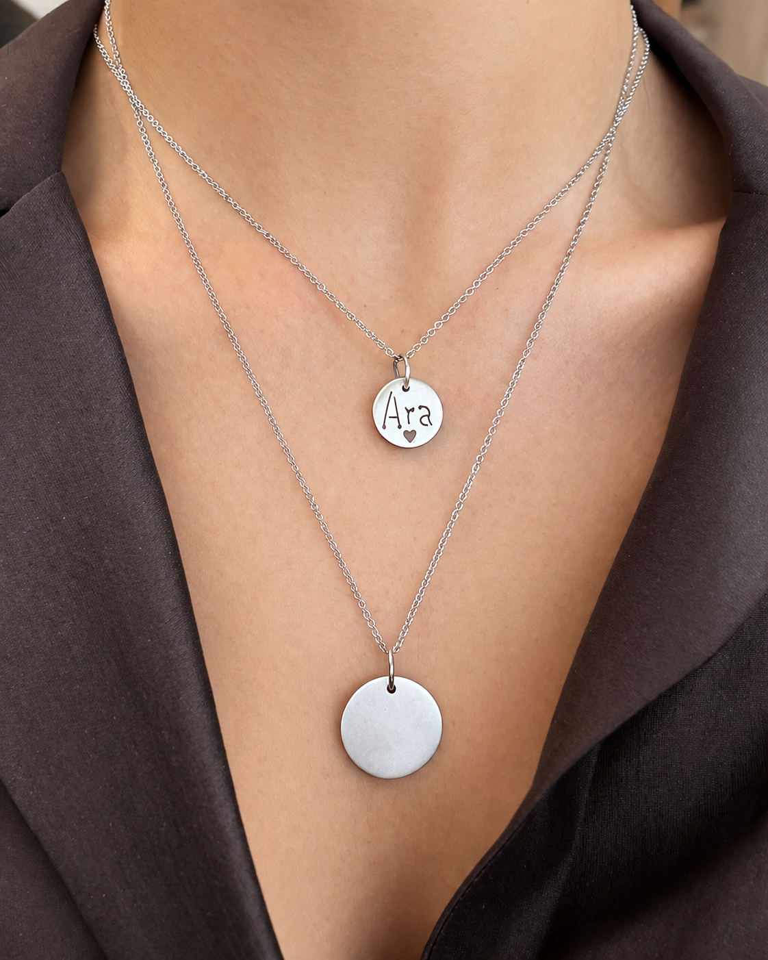 Sterling Silver Carved Tag with Heart