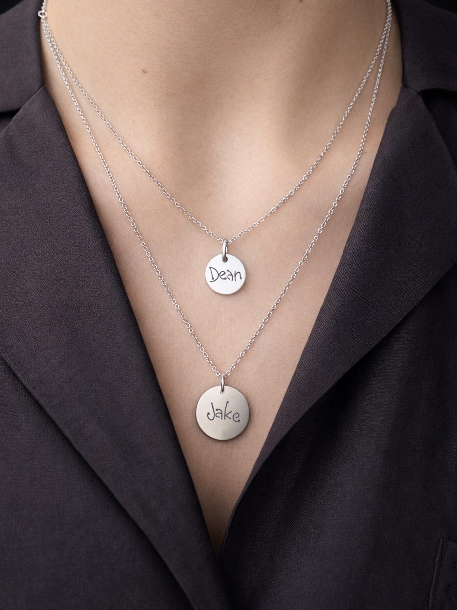 White Gold Carved Tag