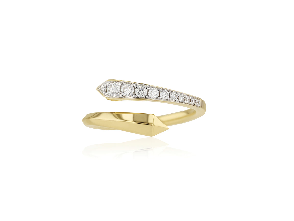 Aura Feather Crossover Ring