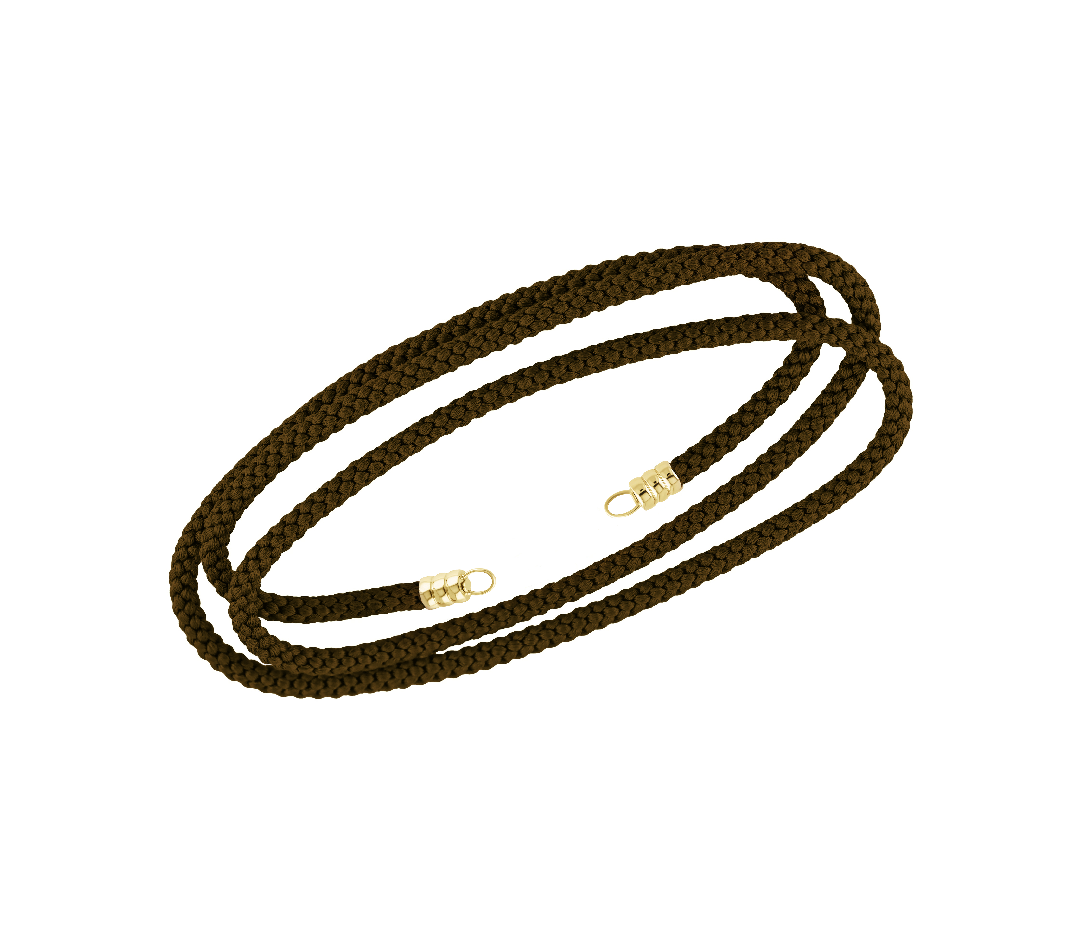 Brown Kumihimo Silk Rope with End Caps