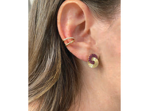 
                
                    Load image into Gallery viewer, Ruby Mini Aura Interlocking Stud Earrings
                
            