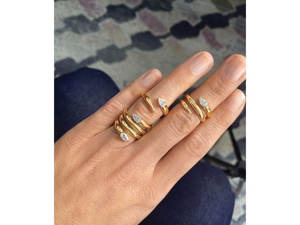 Double Headed Pear Wrap Ring
