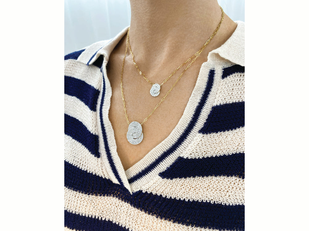 
                
                    Load image into Gallery viewer, Diamond Large Double Interlocking Aura Necklace
                
            