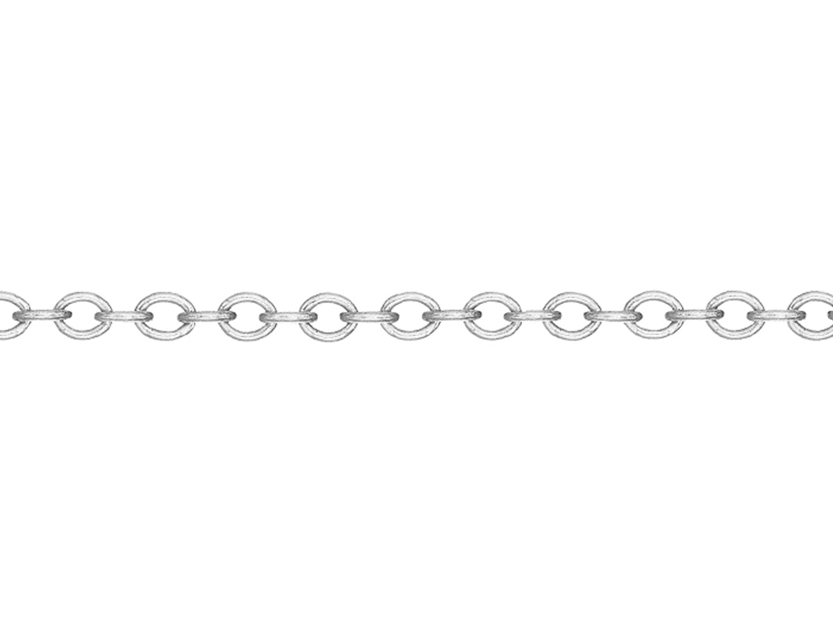 White gold 2mm rollo chain