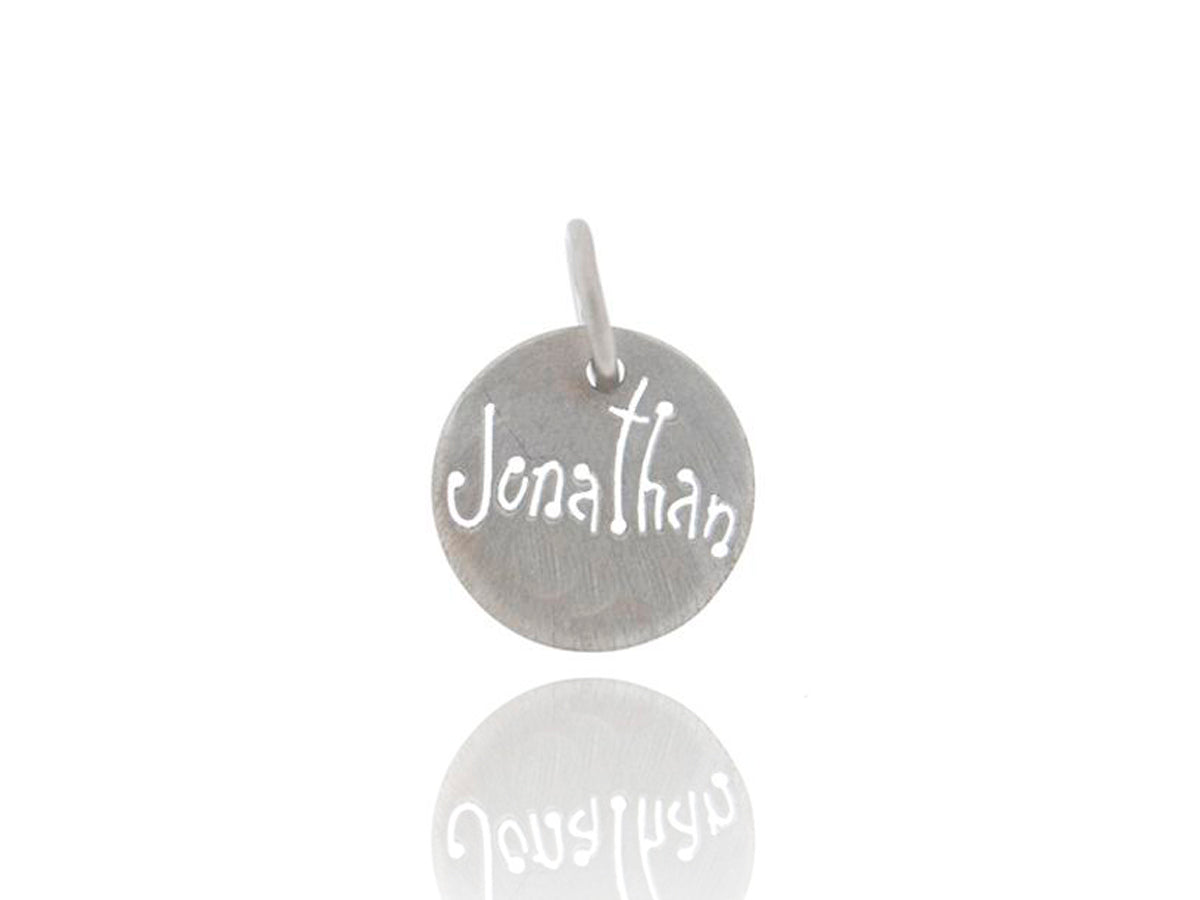 White Gold Carved Tag