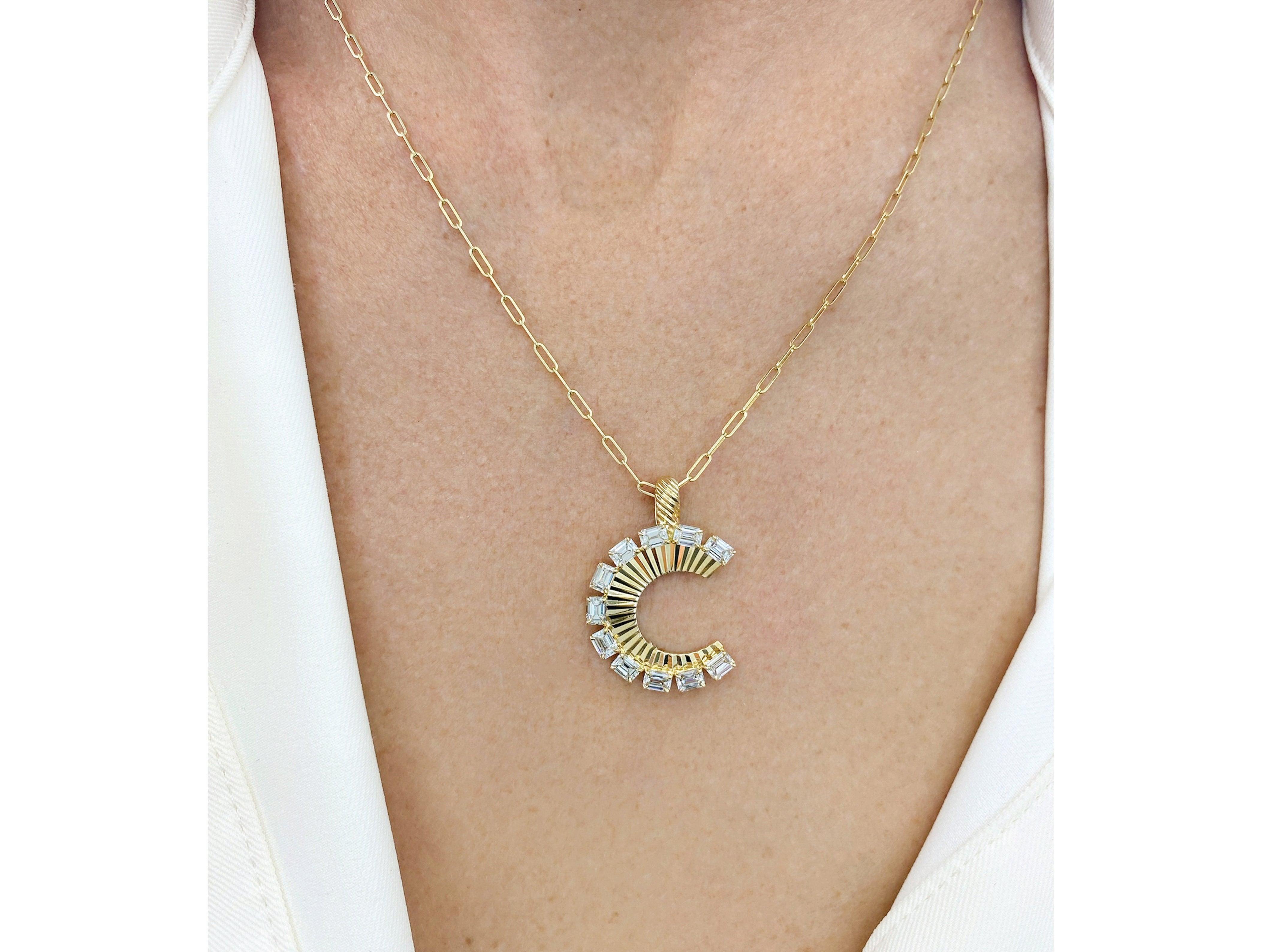 Aura Emerald Fan Necklace