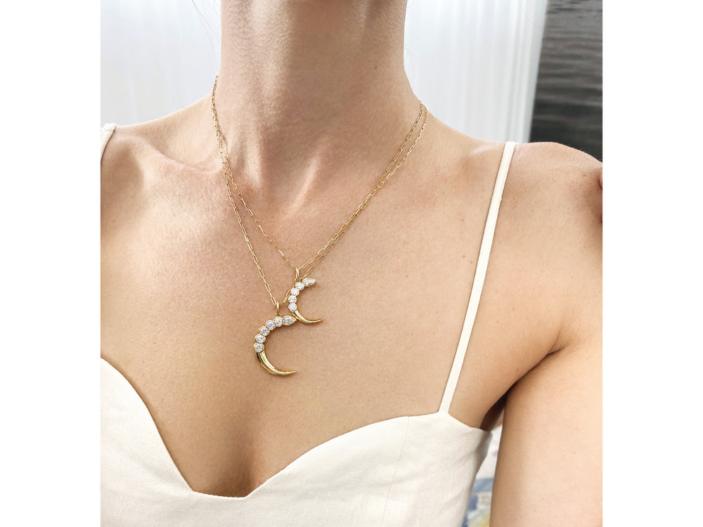 
                
                    Load image into Gallery viewer, Mini Cuddle Crescent Necklace
                
            