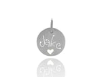 Sterling Silver Carved Tag with Heart