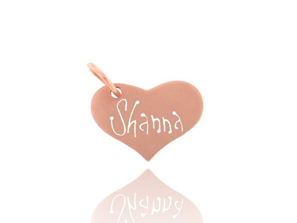 Rose Gold Heart Carved Tag