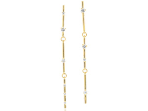 Buy Minimal Long Vertical Bar Dangle Earrings for Women Gold Plated Simple  Geometric Line Stick Drop Earrings for Girls Ladys Fashion Jewelry at  Amazonin