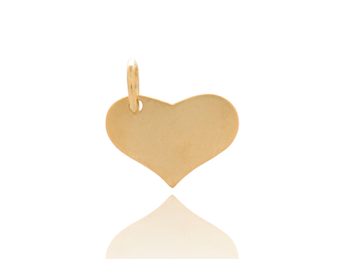 Yellow Gold Heart Carved Tag