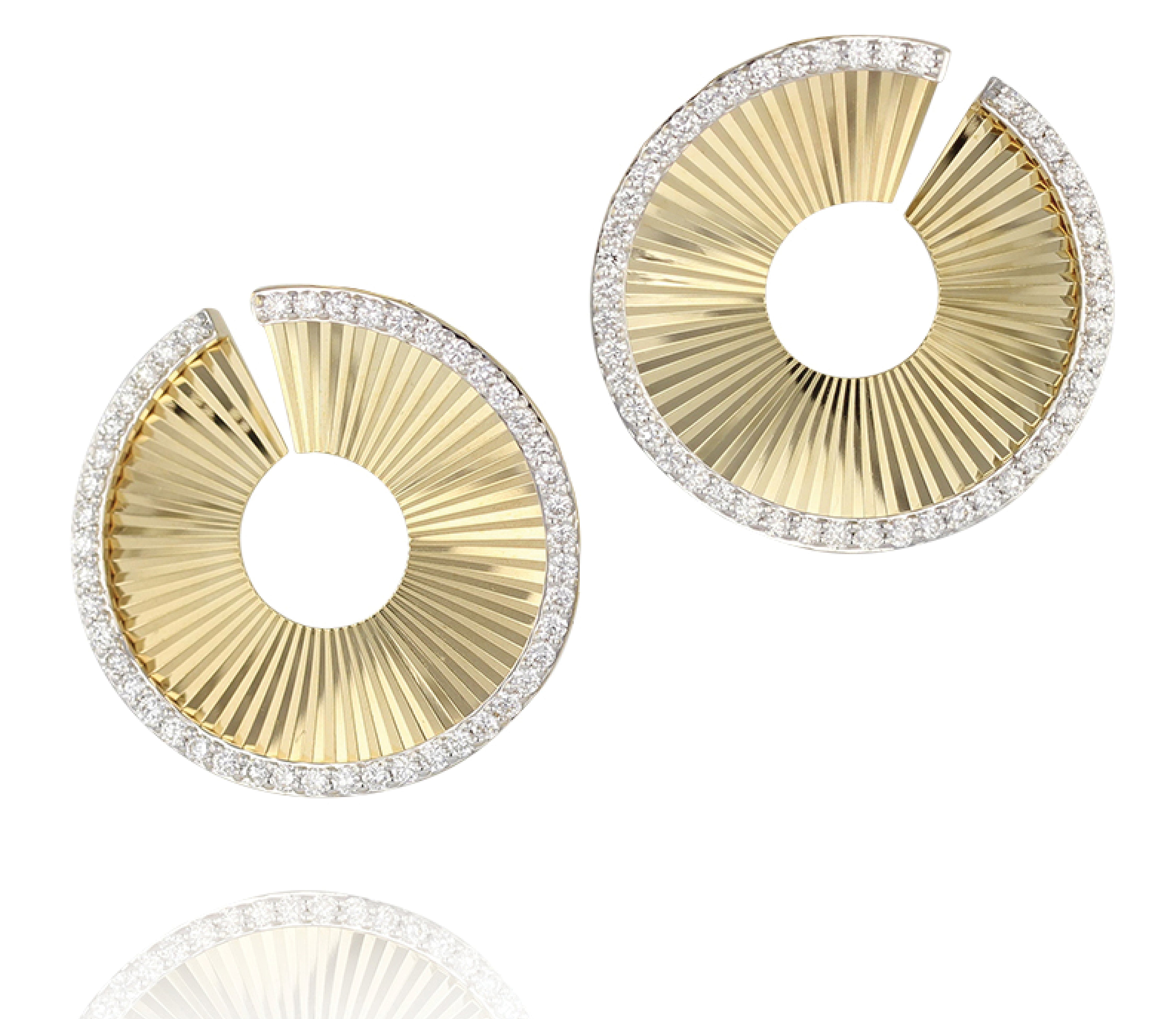 Aura Front Back Large Fan Earring