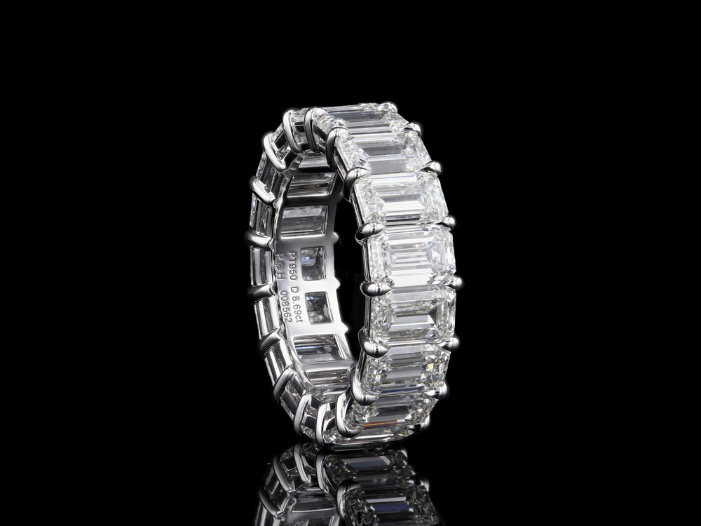 8.60 TCW Emerald Cut Eternity Band