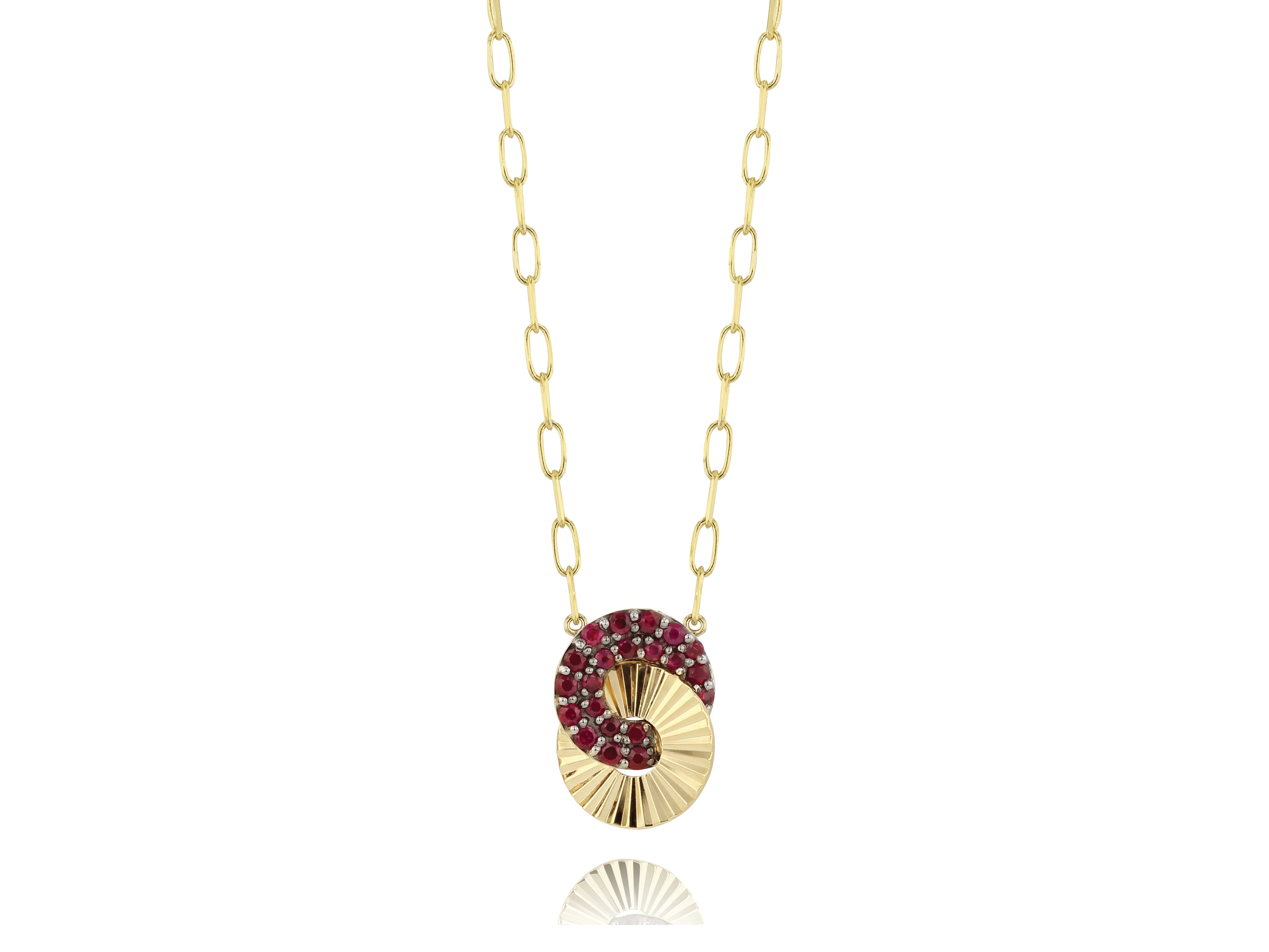 Ruby Mini Aura Interlocking Necklace