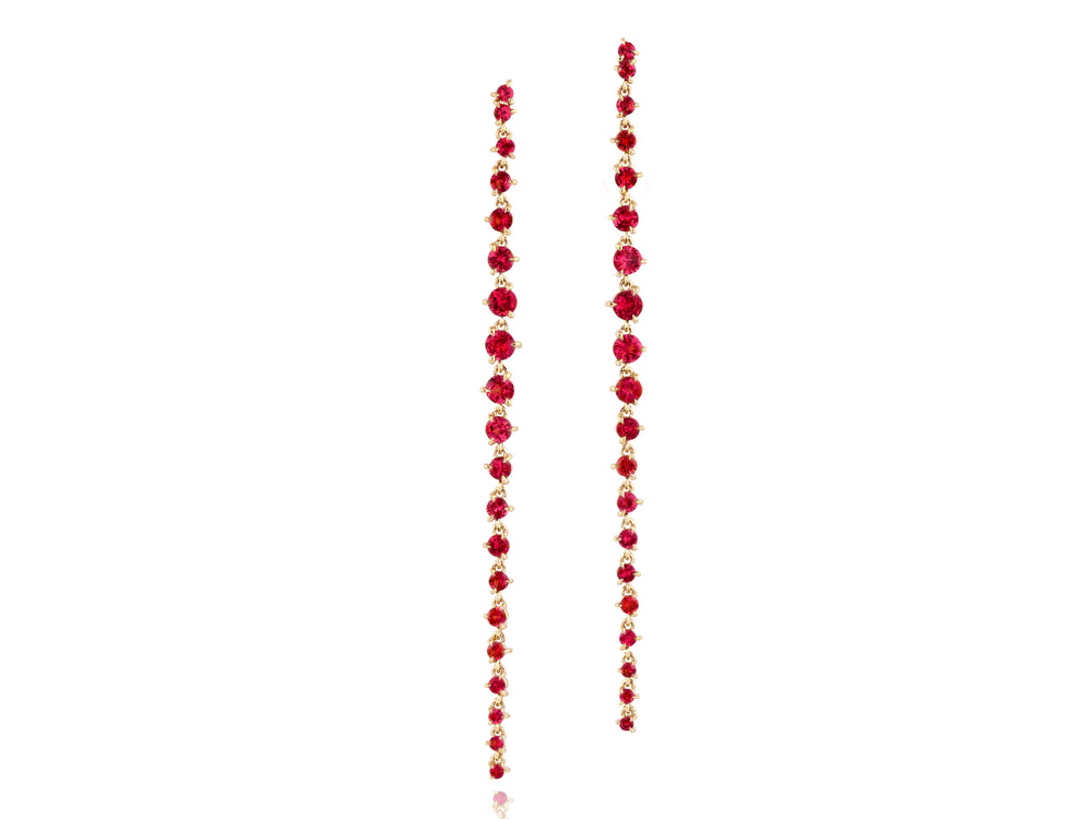 
                
                    Load image into Gallery viewer, Ruby Enchanted Long Graduated Drop Earrings
                
            