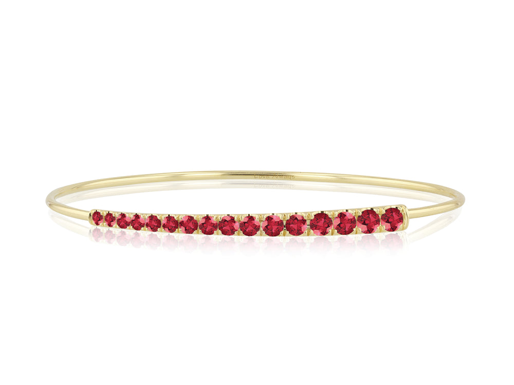 Luxurious Natural Ruby Bangle in Sterling Silver and White Gold – Zanvari