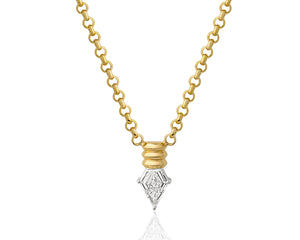 
                
                    Load image into Gallery viewer, Shield Cut Diamond Necklace
                
            