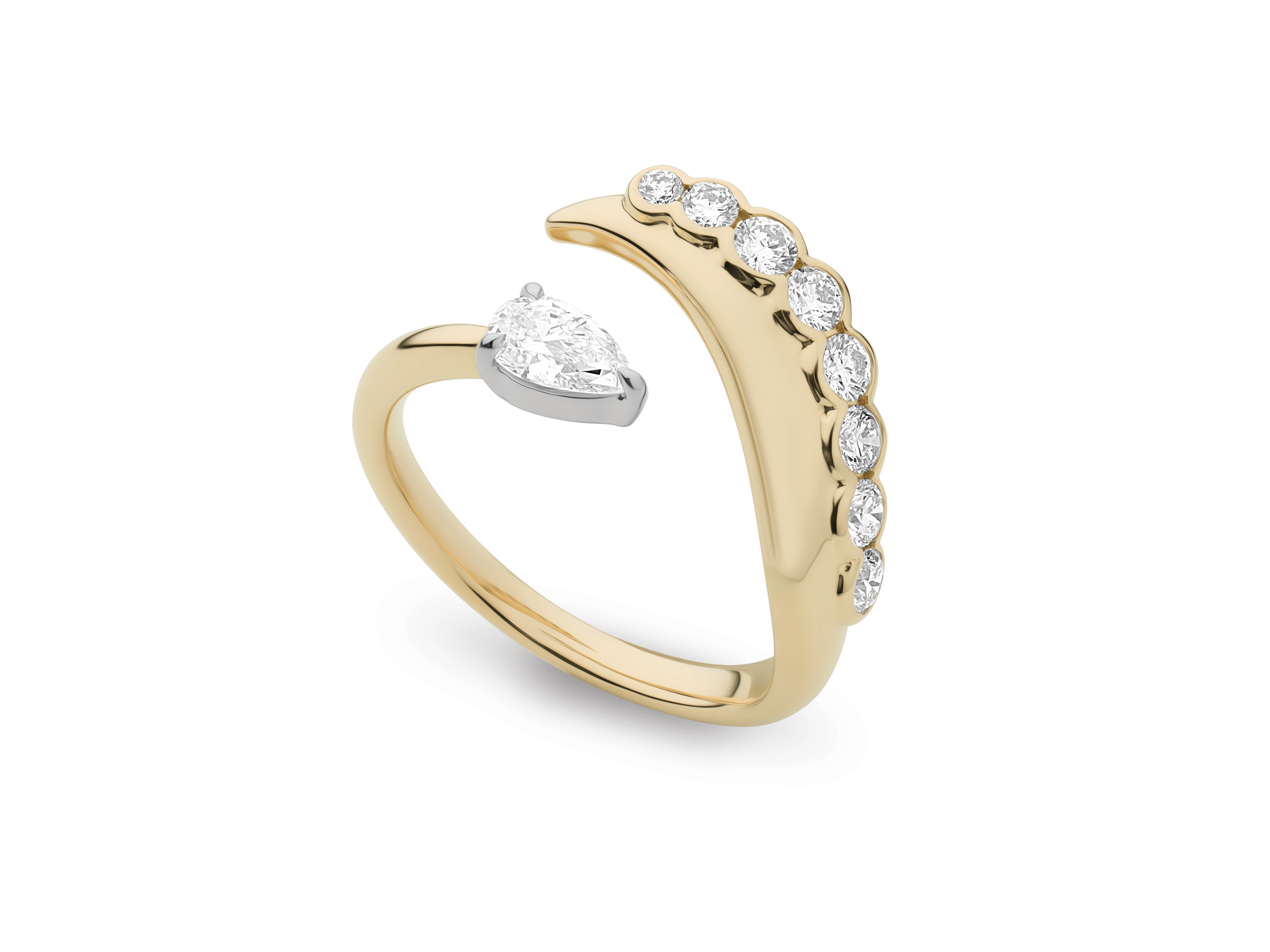 Tip To Tail Pear & Round Cuddle Ring