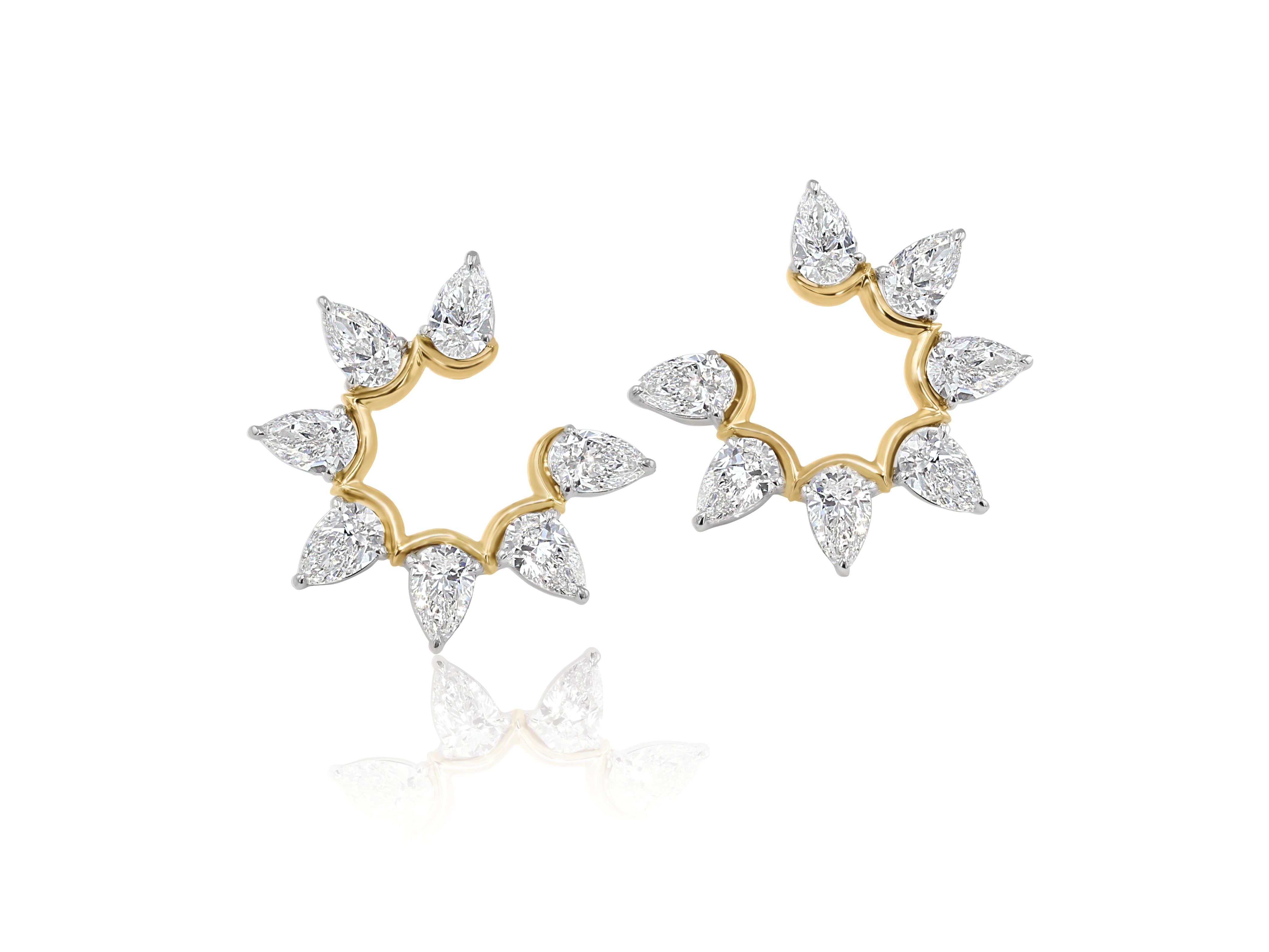 Pear Diamond Fan Earrings