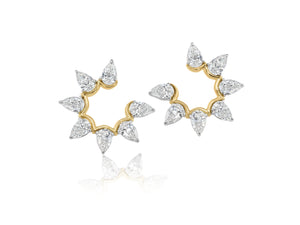 Pear Diamond Fan Earrings