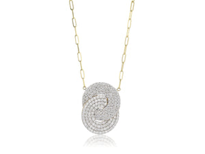 
                
                    Load image into Gallery viewer, Diamond Large Double Interlocking Aura Necklace
                
            