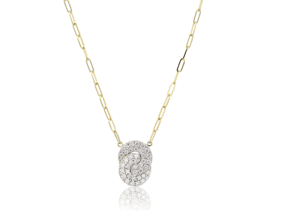 
                
                    Load image into Gallery viewer, Diamond Double Interlocking Aura Necklace
                
            