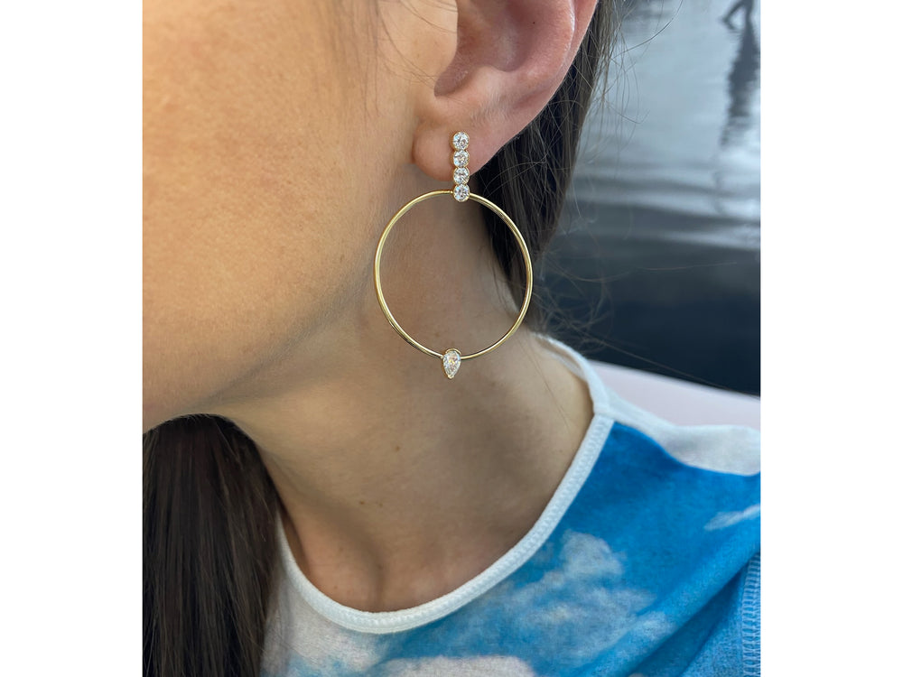 
                
                    Load image into Gallery viewer, Diamond Loop Drop Earrings
                
            