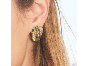 Large Baguette Diamond Aura Interlocking Stud Earrings