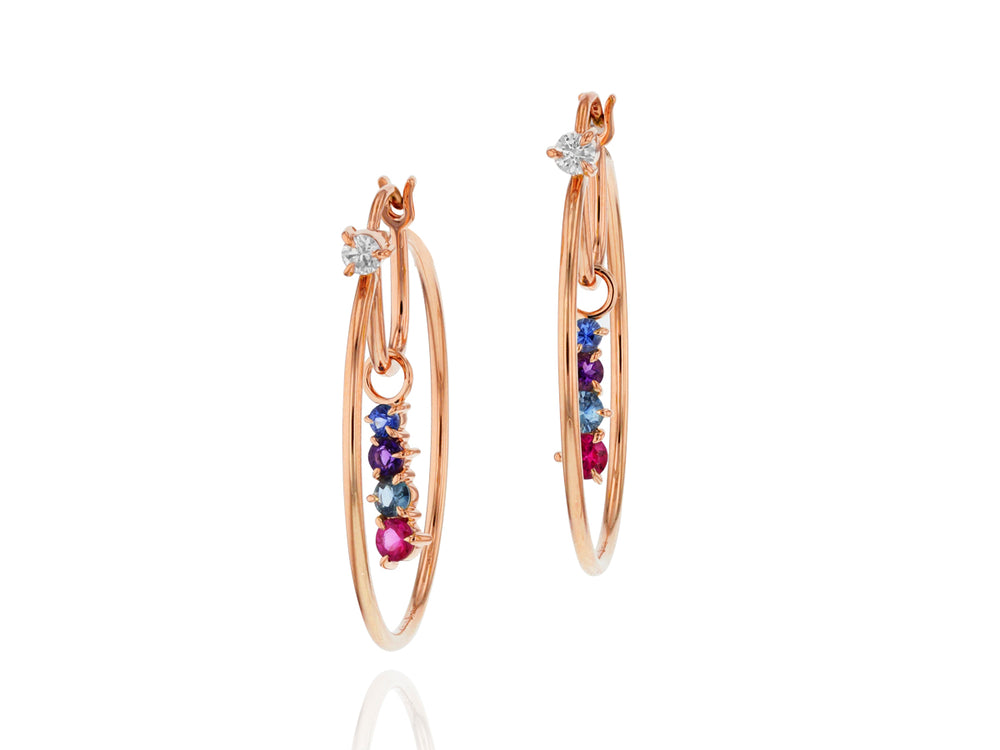 Dusk Enchanted Small Drop Hoop Earrings