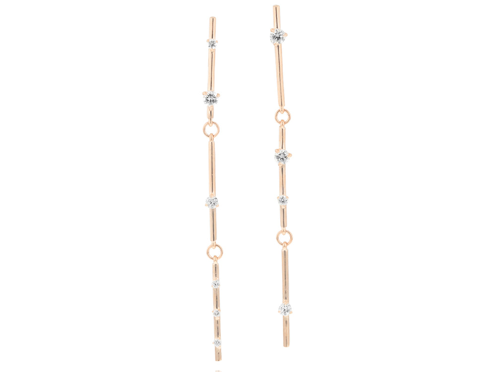 Adornia Vertical Bar Drop Chain Earrings silver – ADORNIA