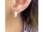 4.00 TCW Emerald Cut Mini Hoop Earrings