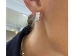 Emerald Cut Mini Hoop Earrings