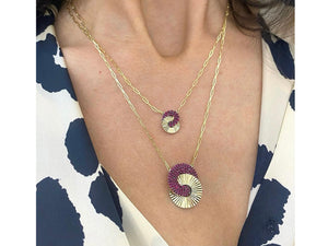 
                
                    Load image into Gallery viewer, Ruby Large Aura Interlocking Necklace
                
            
