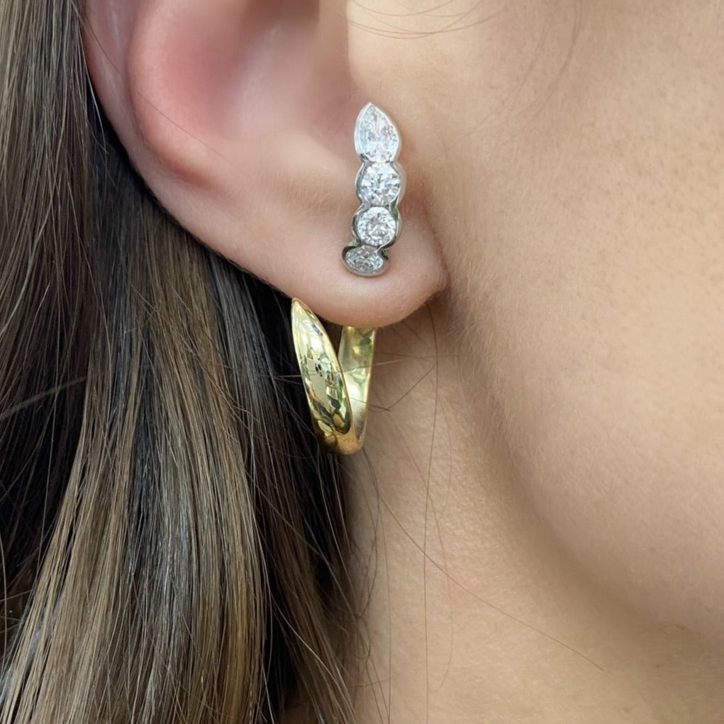 Pear & Round Cuddle Front Back Earrings