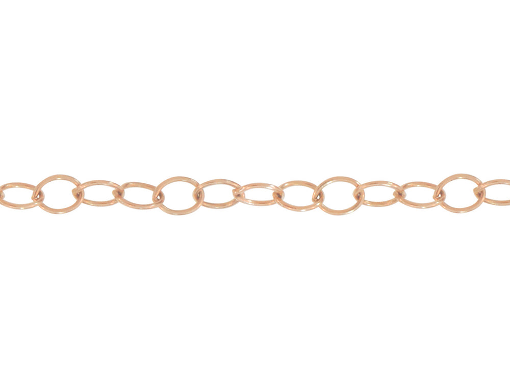 
                
                    Load image into Gallery viewer, Rose Gold Oval Link Logo Tag Chain
                
            